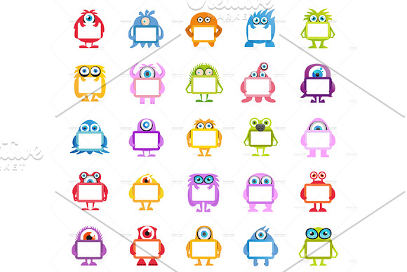 Monster Character V.2 Clip Art Set in Illustrations - product preview 7