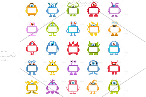 Monster Character V.2 Clip Art Set in Illustrations - product preview 8