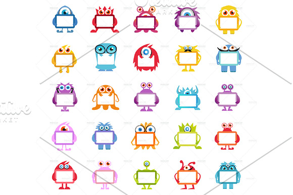 Monster Character V.2 Clip Art Set in Illustrations - product preview 9