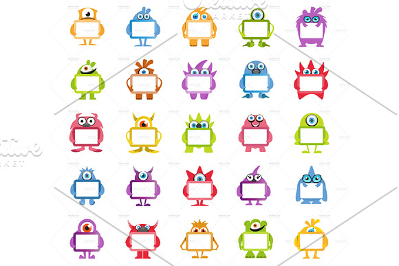 Monster Character V.2 Clip Art Set in Illustrations - product preview 10