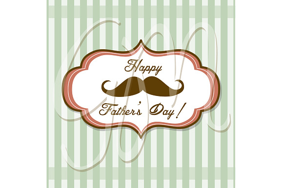 Father's Day Mustache Card template in Illustrations - product preview 1