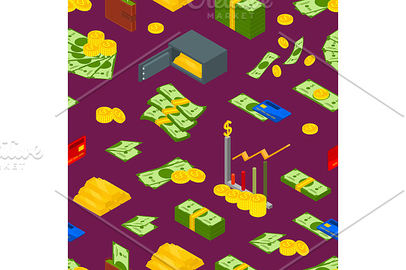 Money Set Isometric View. Vector in Illustrations - product preview 2