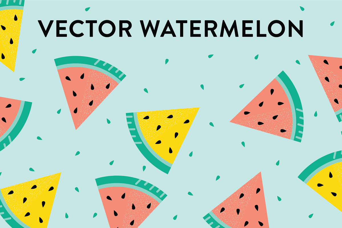 Vector Watermelon Slices in Illustrations - product preview 8