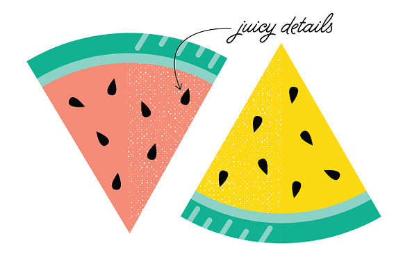 Vector Watermelon Slices in Illustrations - product preview 1