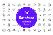 100 Database and Storage Doodle Icon