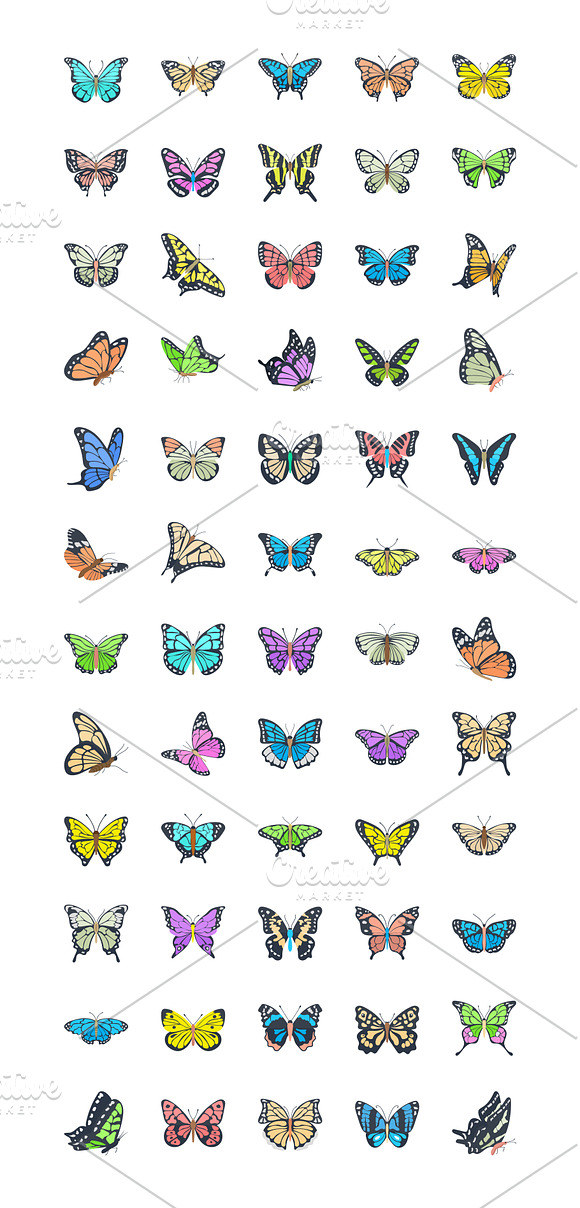 Butterflies Vector Icons in Graphics - product preview 1