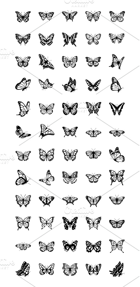 Butterflies Vector Icons in Graphics - product preview 2