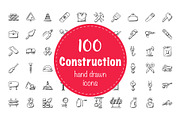 100 Construction Doodle Icons