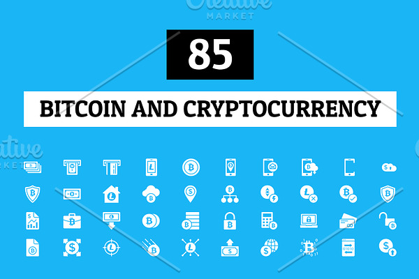 Bitcoins and Cryptocurrency Icons