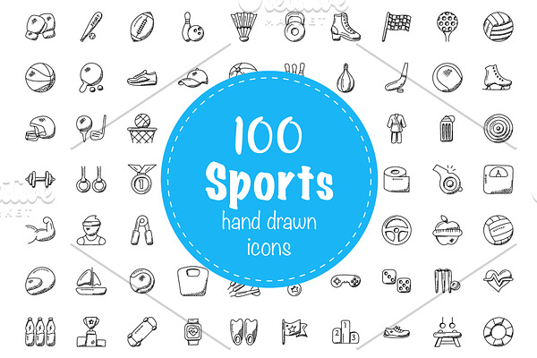 100 Sports Doodle Icons