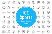 100 Sports Doodle Icons