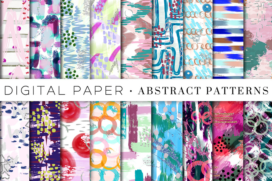 Abstract Art Digital Paper Bundle in Patterns - product preview 8