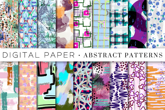 Abstract Art Digital Paper Bundle in Patterns - product preview 1