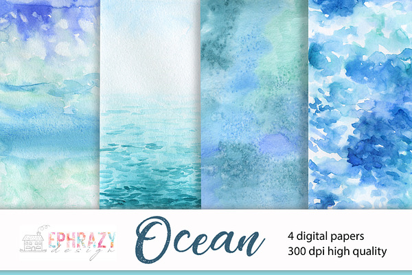 Ocean digital paper. Sea background