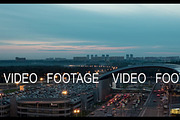 Timelapse of night city with busy roads near Sheremetyevo Airport, Moscow