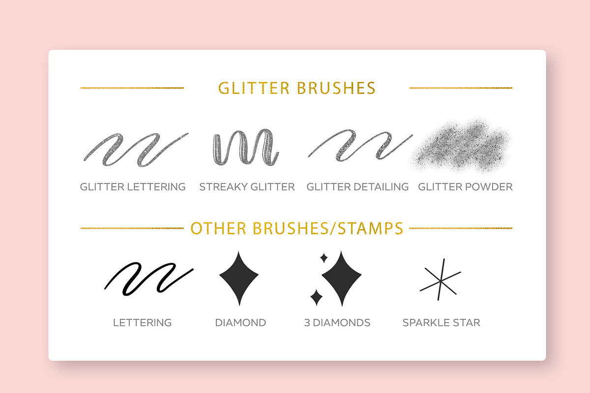 Glitter Procreate Lettering Pack in Photoshop Brushes - product preview 8