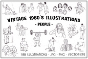 Vintage 1960's Illustrations- People