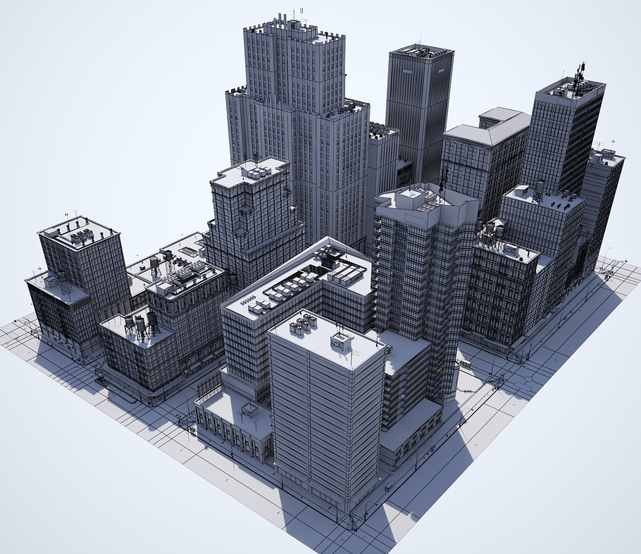 Metropolis city block 3D VR / AR  in Architecture - product preview 46