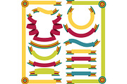 Set of retro ribbons and labels. Vector  illustration.