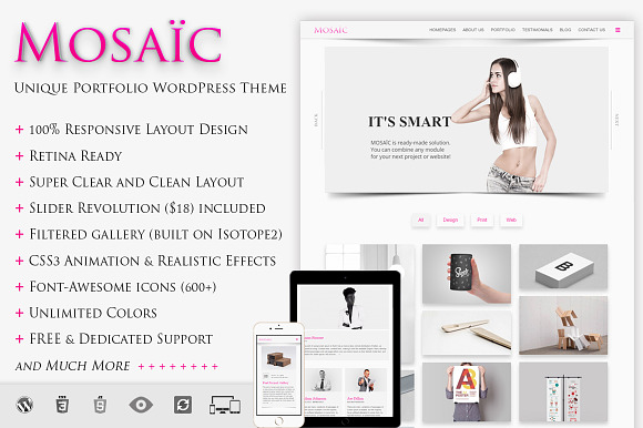 MOSAIC - Unique Portfolio WP Theme in WordPress Portfolio Themes - product preview 4