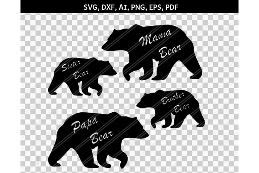 Bear family svg,dxf,eps,ai,png,pdf | Creative Daddy