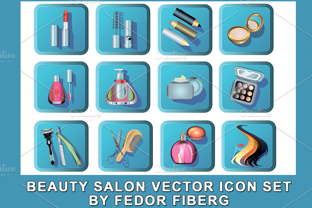 Beauty salon vector icon set in Graphics - product preview 8