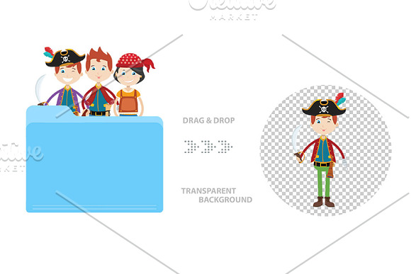 Captain & Pirate Character Clip Arts in Illustrations - product preview 6
