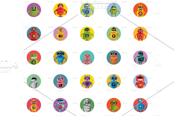 Robot Character V.1 Clip Arts Set in Illustrations - product preview 8