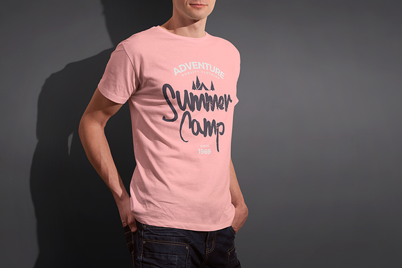 Mens Crew Neck T-shirt Mock-up in Product Mockups - product preview 5