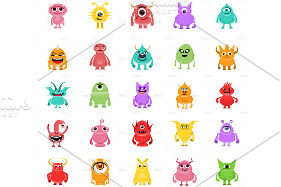 Monster Character V.3 Clip Art Set in Illustrations - product preview 3