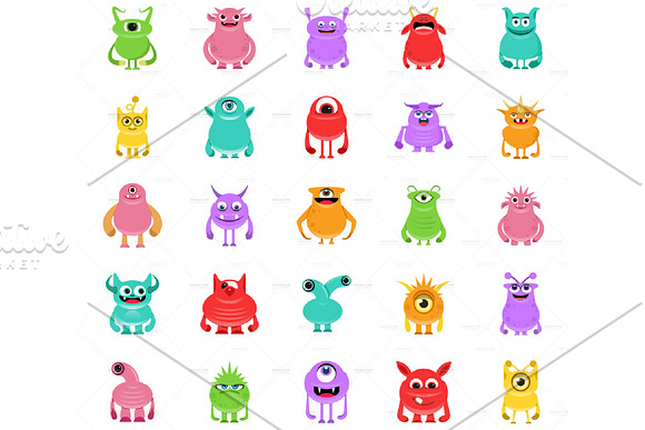 Monster Character V.3 Clip Art Set in Illustrations - product preview 4