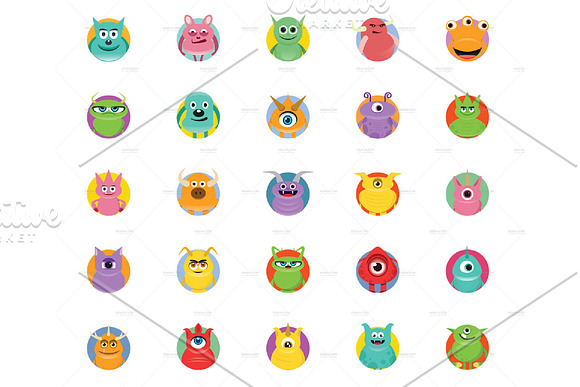 Monster Character V.3 Clip Art Set in Illustrations - product preview 5