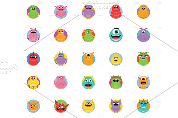 Monster Character V.3 Clip Art Set in Illustrations - product preview 6