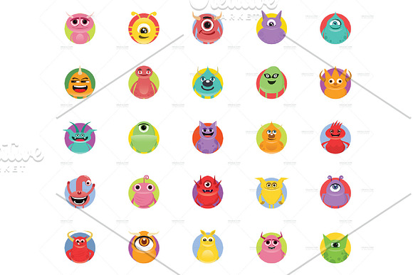 Monster Character V.3 Clip Art Set in Illustrations - product preview 7
