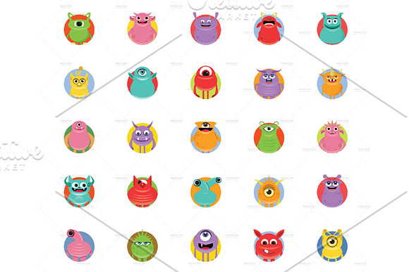 Monster Character V.3 Clip Art Set in Illustrations - product preview 8
