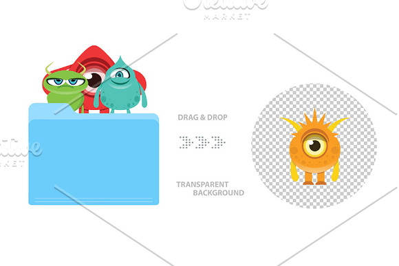 Monster Character V.3 Clip Art Set in Illustrations - product preview 9