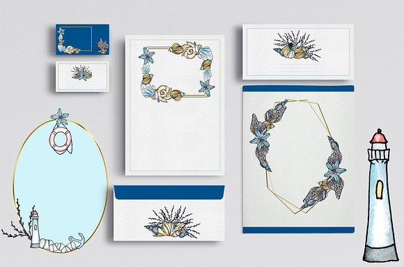 Sea life. Watercolor&graphics Set. in Illustrations - product preview 4