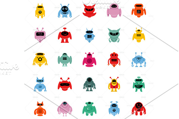 Robots Character V.3 Clip Arts Set in Illustrations - product preview 3