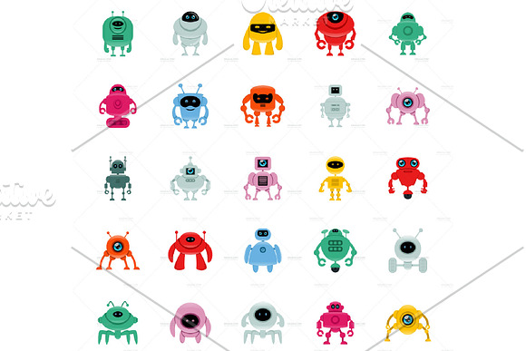 Robots Character V.3 Clip Arts Set in Illustrations - product preview 4
