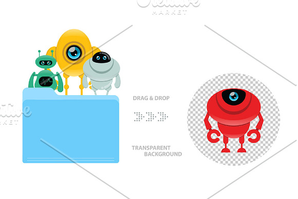 Robots Character V.3 Clip Arts Set in Illustrations - product preview 5