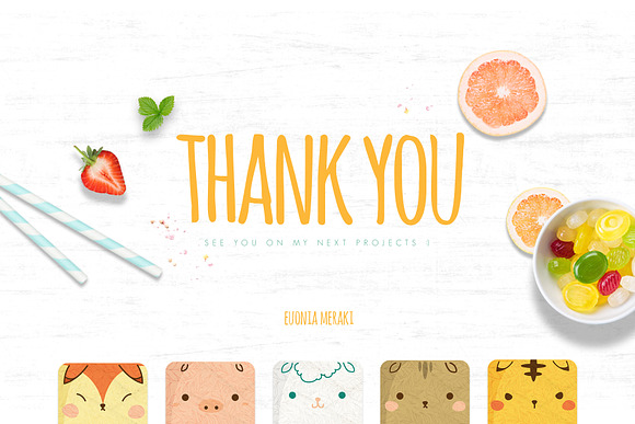 Happy Friends - cute animal graphics in Objects - product preview 7