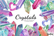 Crystals clip art set