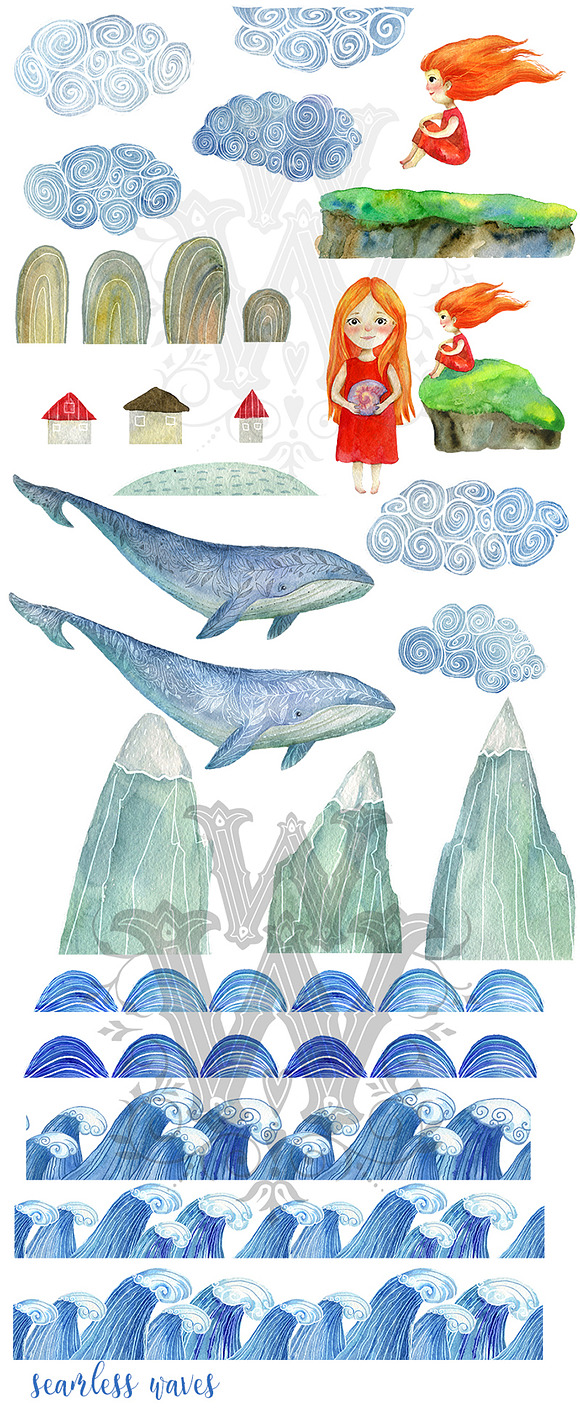 Sea story pack in Illustrations - product preview 1