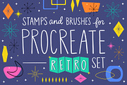 Procreate Stamp Retro Set