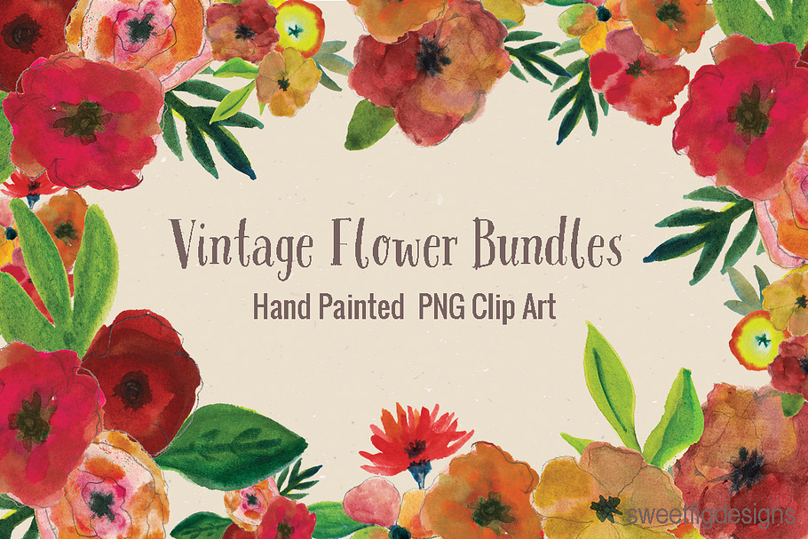 Watercolor Flower Clipart Bundles in Illustrations - product preview 8