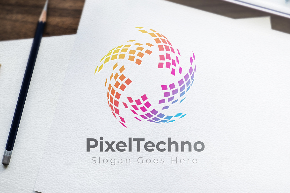 Pixel Technology Logo in Logo Templates - product preview 8