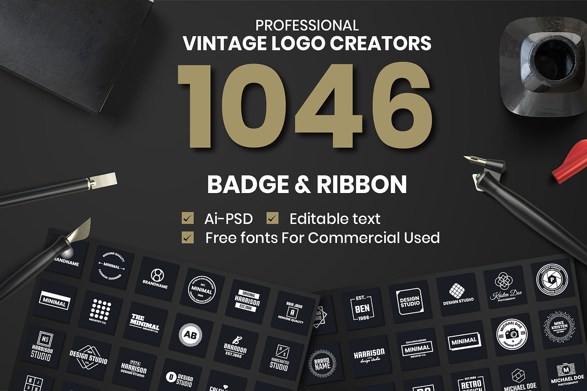 1046 Vintage Logo Creators in Logo Templates - product preview 8