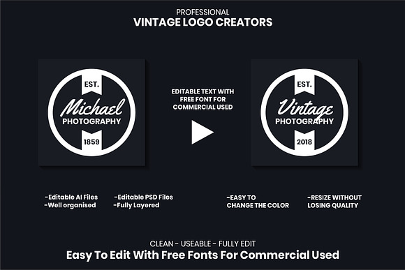 1046 Vintage Logo Creators in Logo Templates - product preview 1