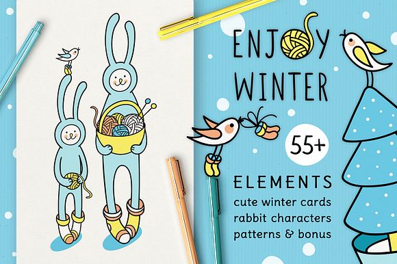 ENJOY WINTER | DESIGN SET in Illustrations - product preview 5