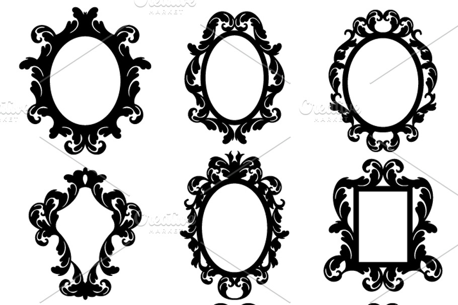 Baroque Frames Vectors and Clipart in Illustrations - product preview 8